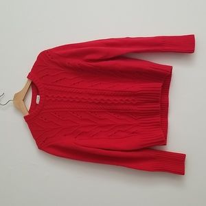 J. Crew Red Crew Neck Sweater